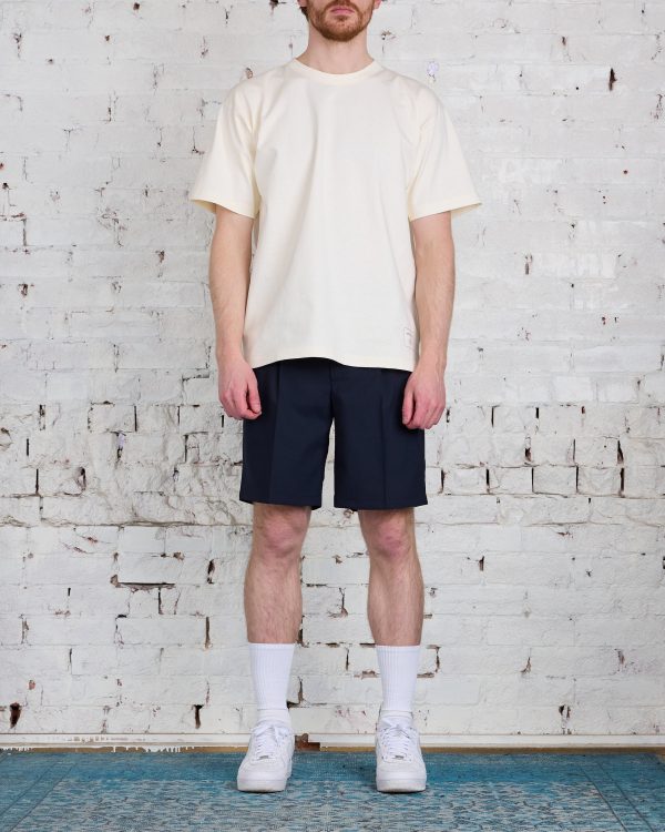 Norse Projects Benn Light Wool Pleated Short Dark Navy For Sale