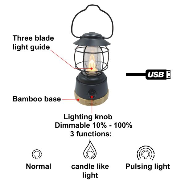 LUMIERE AU LED LANTERNE RECHARGEABLE POUR MAISON ET CAMPING WHITE MOUNTAIN Supply