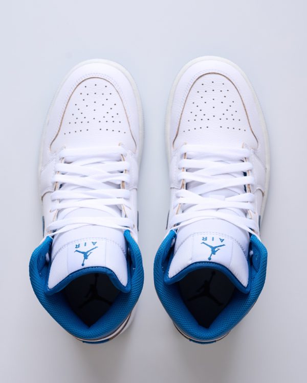 Nike Men s Air Jordan 1 Mid SE White Industrial Blue-Sail on Sale