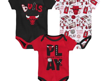 Infant Chicago Bulls Outerstuff Play Ball 3-Piece Onesie Set Online now