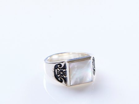 Maple Collegiate Ring Silver 925   Mother of Pearl For Discount