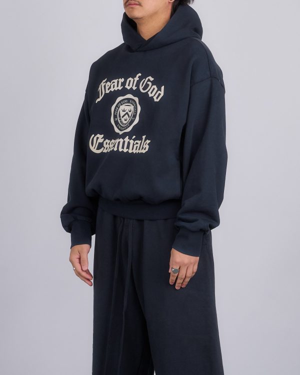 Fear of God Essentials Heavy Fleece Shrunk Hoodie Black For Sale