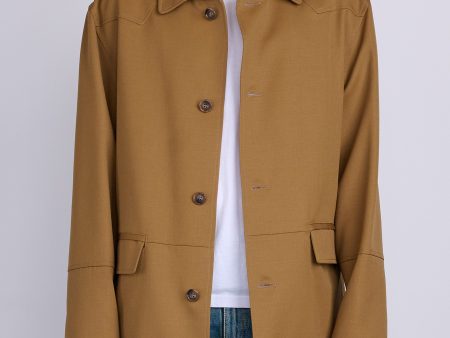 Maison Margiela MM6 Wool Gabardine Western Jacket Tobacco For Cheap