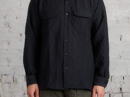 Engineered Garments Classic Button Shirt Poly Geo Quilt Black Online Hot Sale