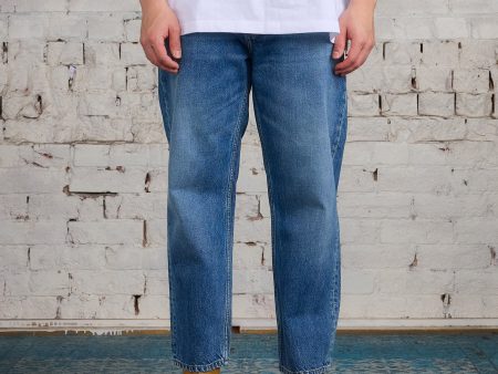 JW Anderson Cropped Straight Leg Jean Mid Blue Denim For Cheap