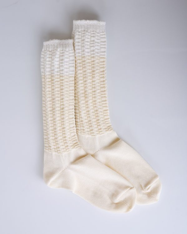 Issey Miyake Homme Plisse Churros Sock Ivory on Sale