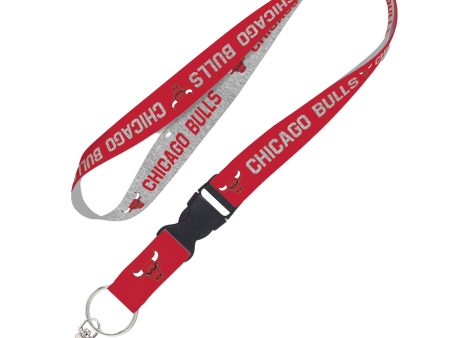 Chicago Bulls WinCraft Horizontal Logo Red Grey Lanyard For Sale