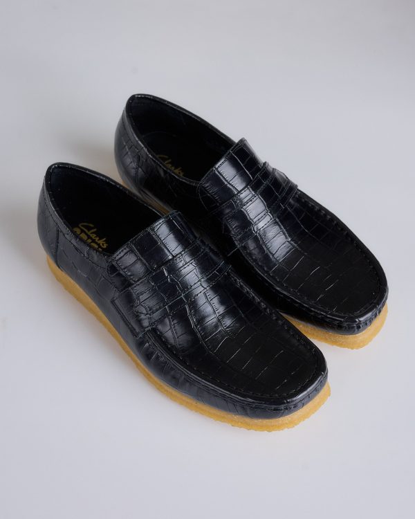 Clarks Originals Men s Wallabee Loafer Black Croc For Sale