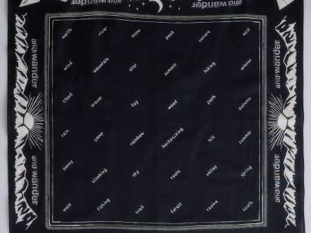 and wander Reflective Word Bandana Black For Sale