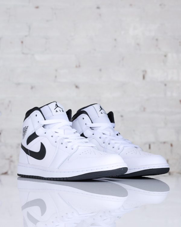 Nike Men s Air Jordan 1 Mid White Black-White-Black Online Sale