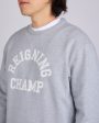 Reigning Champ Midweight Arch Logo Crewneck Heather Grey Fashion