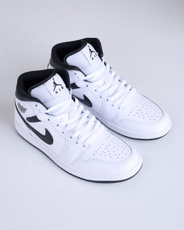 Nike Men s Air Jordan 1 Mid White Black-White-Black Online Sale