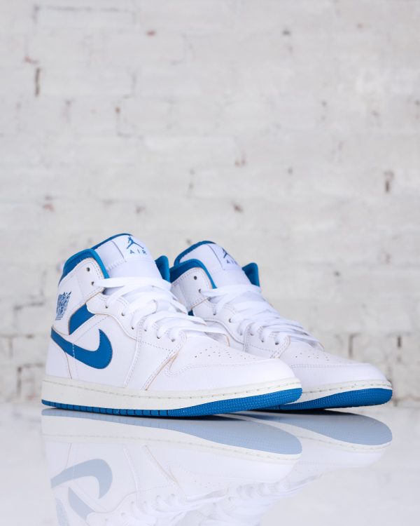 Nike Men s Air Jordan 1 Mid SE White Industrial Blue-Sail on Sale