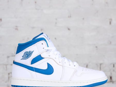 Nike Men s Air Jordan 1 Mid SE White Industrial Blue-Sail on Sale