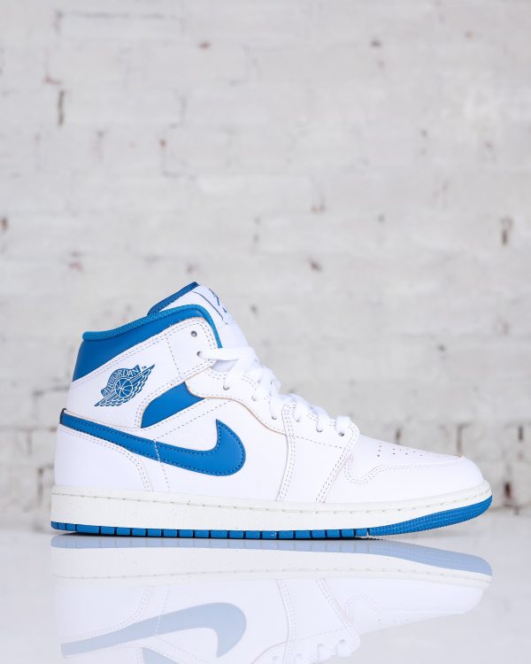 Nike Men s Air Jordan 1 Mid SE White Industrial Blue-Sail on Sale