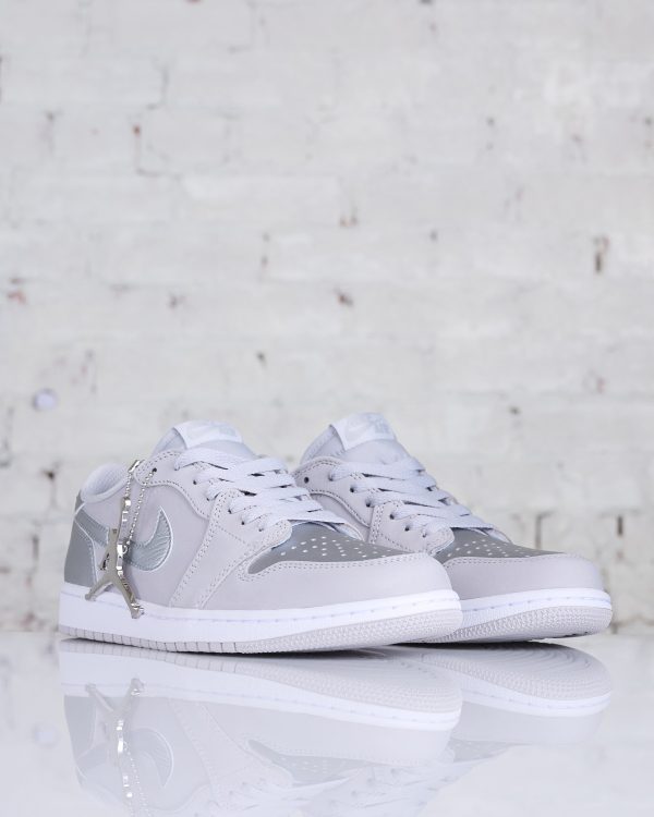 Nike Men s Air Jordan 1 Low OG  Silver  Neutral Grey Metallic Silver-White For Cheap