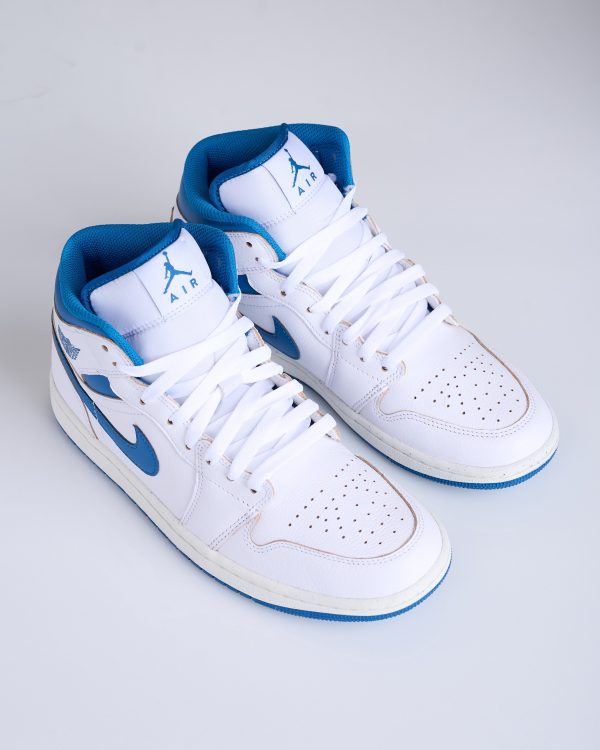 Nike Men s Air Jordan 1 Mid SE White Industrial Blue-Sail on Sale