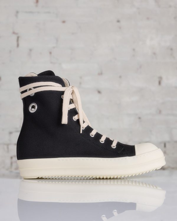 Rick Owens DRKSHDW Sneaks 13oz Denim Eyelet Black Milk Supply