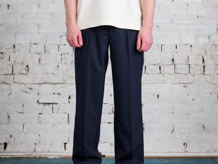 Norse Projects Benn Light Wool Pleated Pant Dark Navy Online Sale