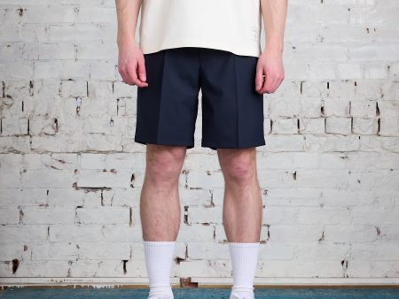 Norse Projects Benn Light Wool Pleated Short Dark Navy For Sale