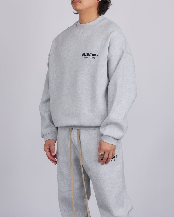 Fear of God Essentials Fleece Logo Crewneck Light Heather Grey Online Sale