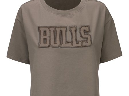 Ladies Chicago Bulls Pro Standard Neutral Cropped T-Shirt Cheap