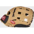 RAWLINGS  PLAYERS  SERIES BASEBALL GLOVE YOUTH 11 1 2  BLACK CAMEL RHT For Discount