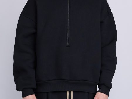 Fear of God Half-Zip Fleece Mockneck Pullover Black Cheap