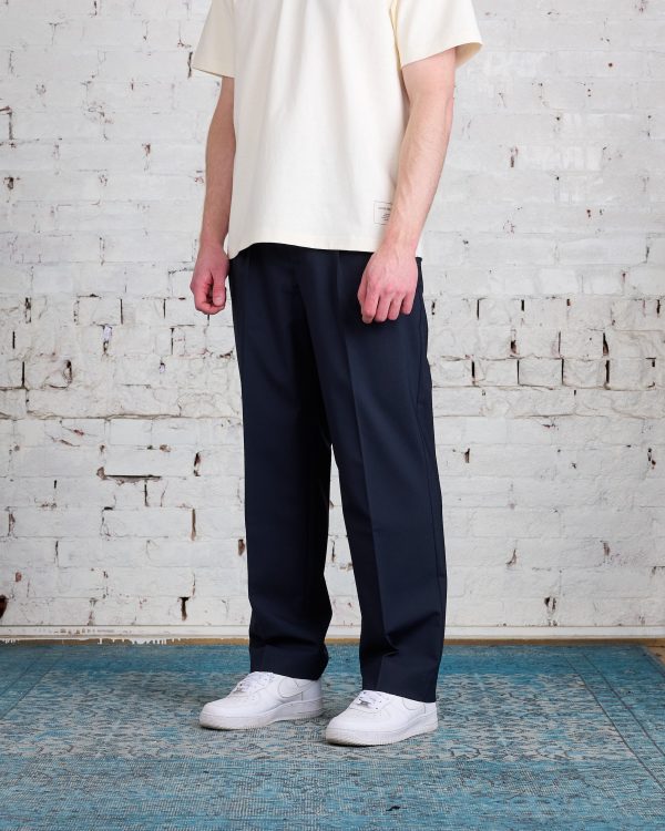 Norse Projects Benn Light Wool Pleated Pant Dark Navy Online Sale