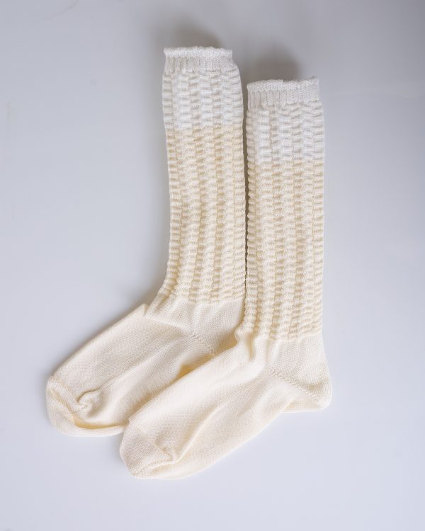 Issey Miyake Homme Plisse Churros Sock Ivory on Sale