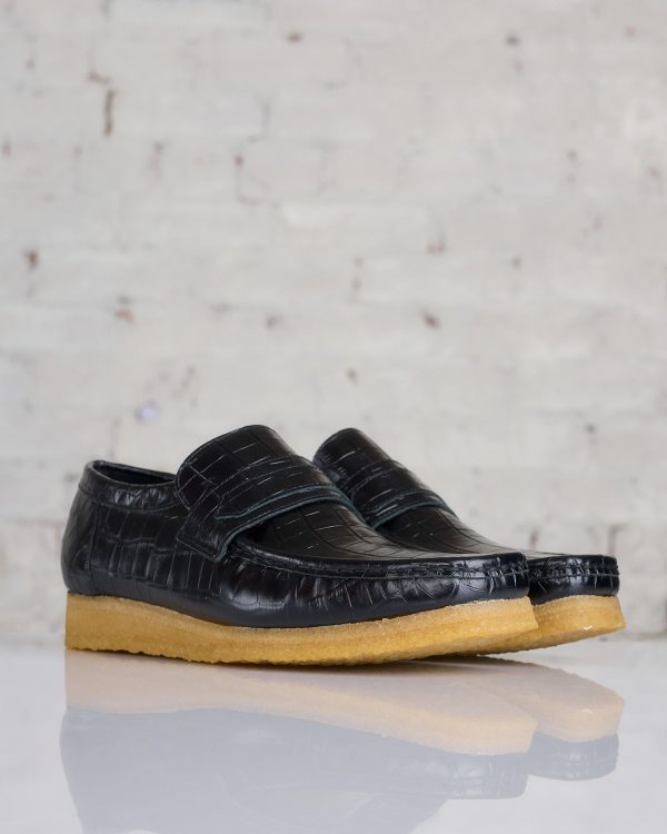 Clarks Originals Men s Wallabee Loafer Black Croc For Sale