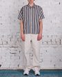 Stussy Flat Bottom Striped SS Button Shirt Navy Cheap