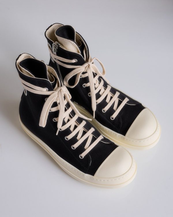 Rick Owens DRKSHDW Sneaks 13oz Denim Eyelet Black Milk Supply